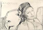 ALDO SALVADORI, Girl with a Hat, black chalk